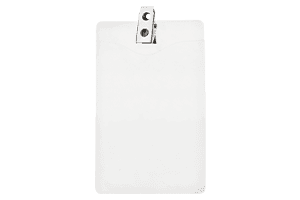 Clear Verticle Badge Pouch with Bulldog Clip